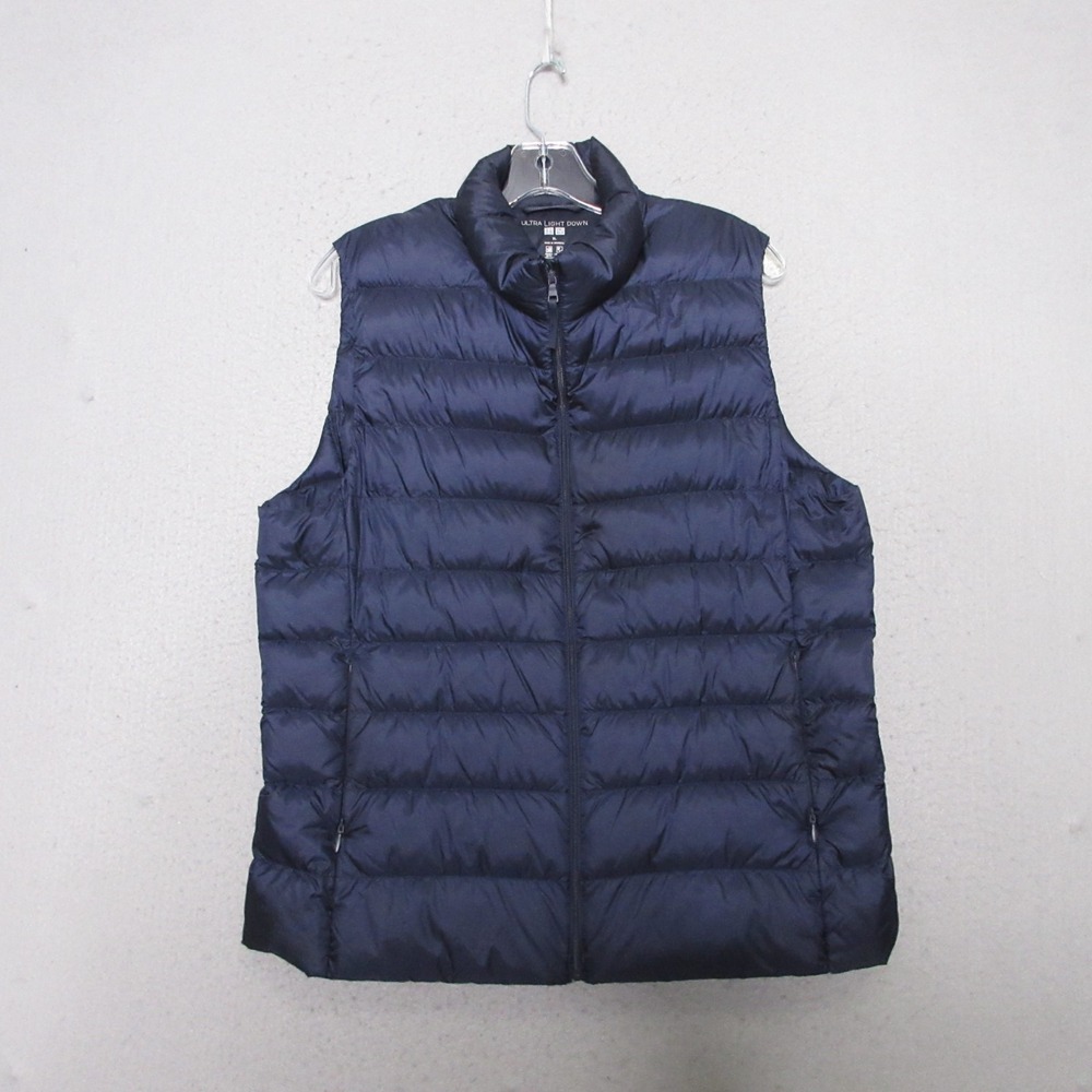 Uniqlo Ultra Light Down Puffer‎ Vest Women XL Blue Lightweight Packable Travel